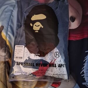 Bape Blue Short Sleeve Tee With Bapesta Logo